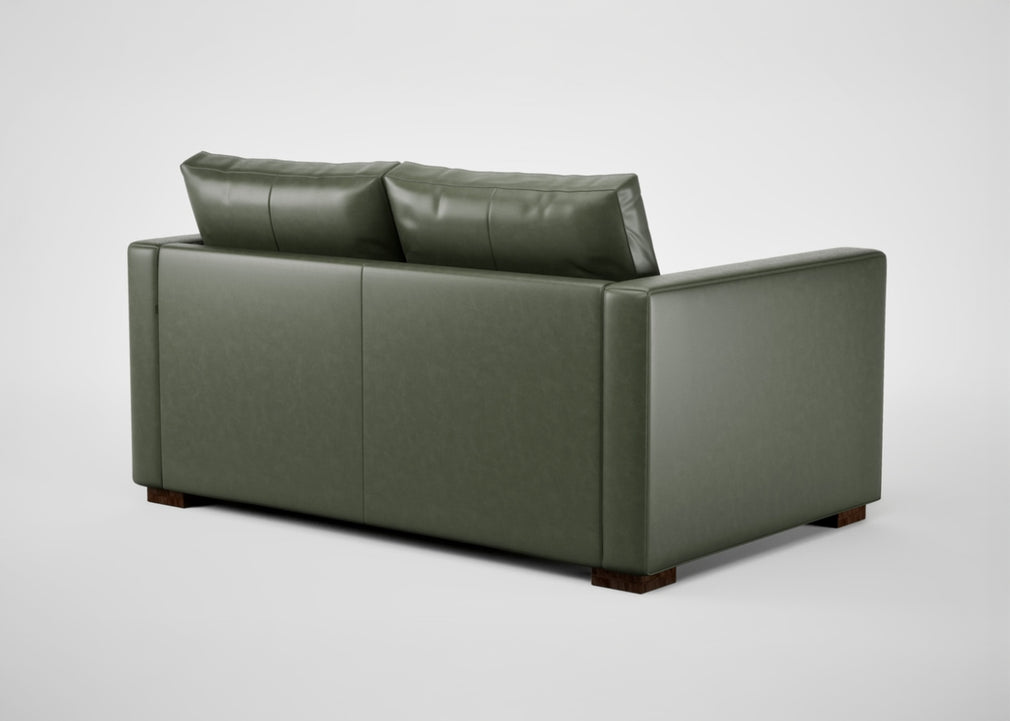 Palermo 2 Seater Sofa Leather Grain Chocolate 066 / Black