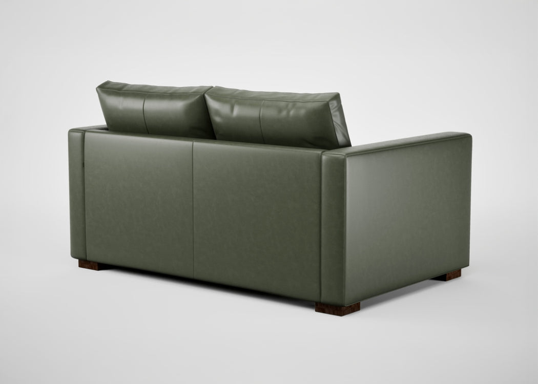 Palermo 2 Seater Sofa Leather Grain Chocolate 066 / Black