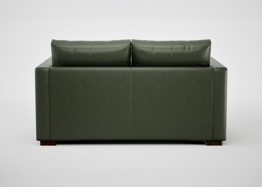 Palermo 2 Seater Sofa Leather Grain Chocolate 066 / Black