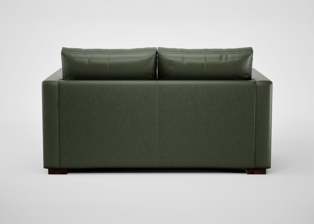 Palermo 2 Seater Sofa Leather Grain Chocolate 066 / Black