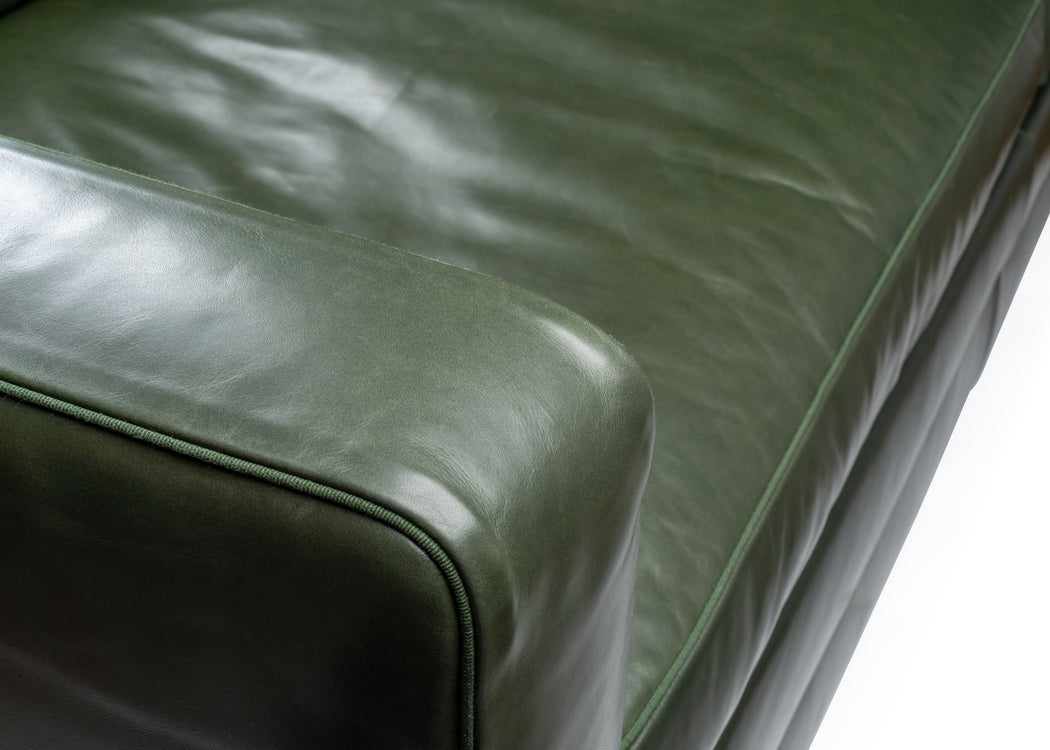 Palermo 3 Seater Sofa Leather Grain Chocolate 066 / Black