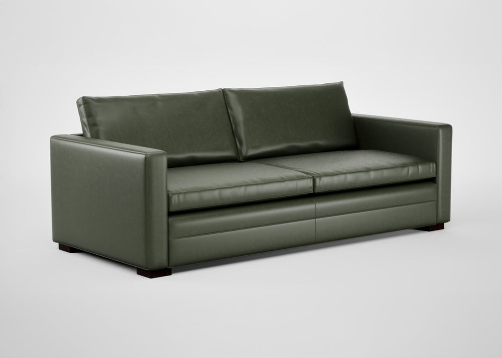 Palermo 4 Seater Sofa Leather Grain Chocolate 066 / Black