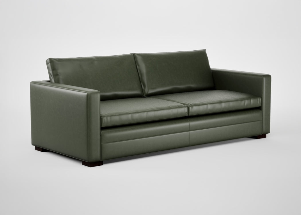 Palermo 4 Seater Sofa Leather Grain Chocolate 066 / Black