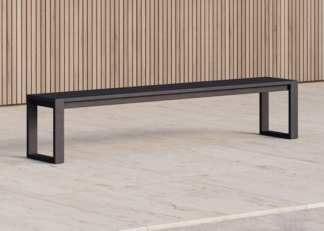 Eos Outdoor Communal Bench Black