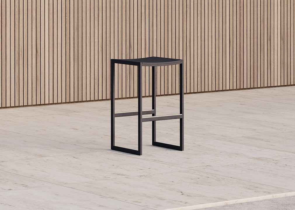 Eos Outdoor Backless Bar Stool Black
