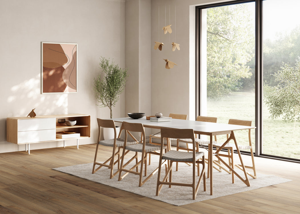 Tink Dining Table 200cm / Blue White Oiled Oak
