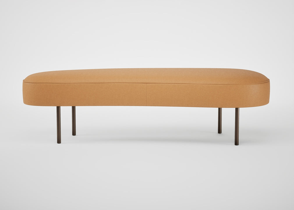 Isola Large Ottoman Daino Leather Elephant / Black