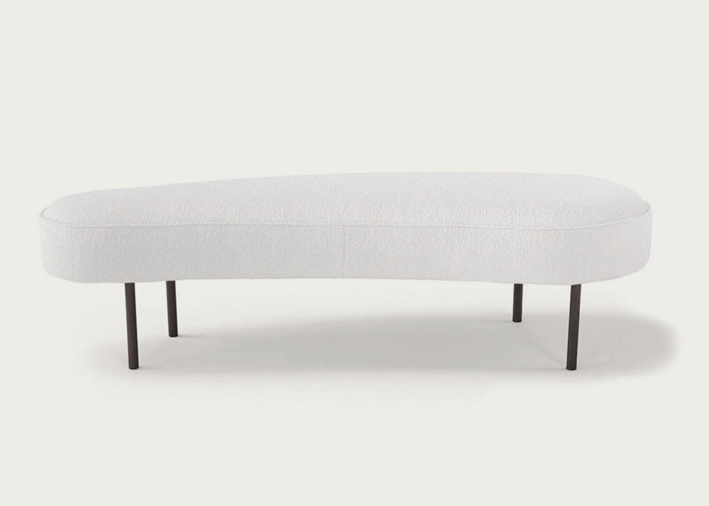 Isola Large Ottoman Daino Leather Elephant / Black