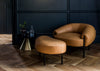 Isola Armchair Daino Leather Elephant / Black