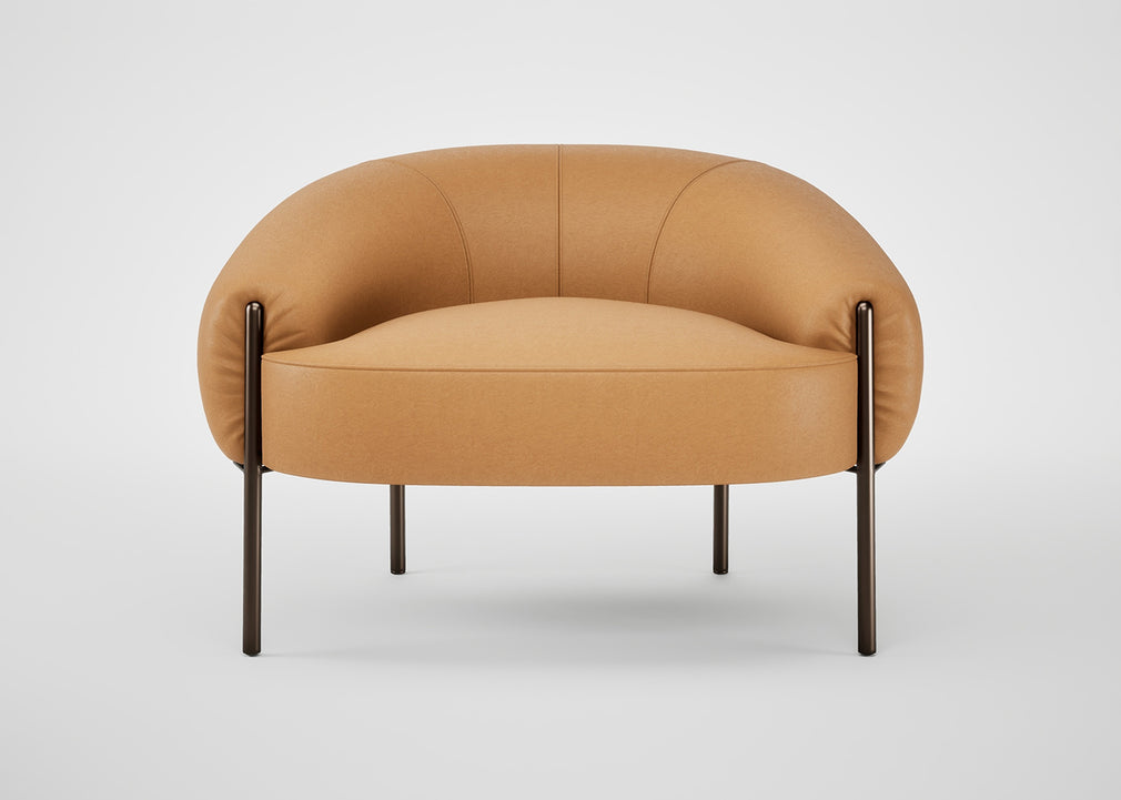 Isola Armchair Daino Leather Elephant / Black