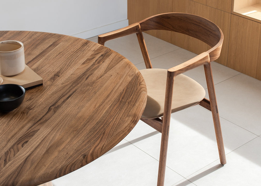 Muna Dining Chair White Oiled Oak / Dakar Leather Stone