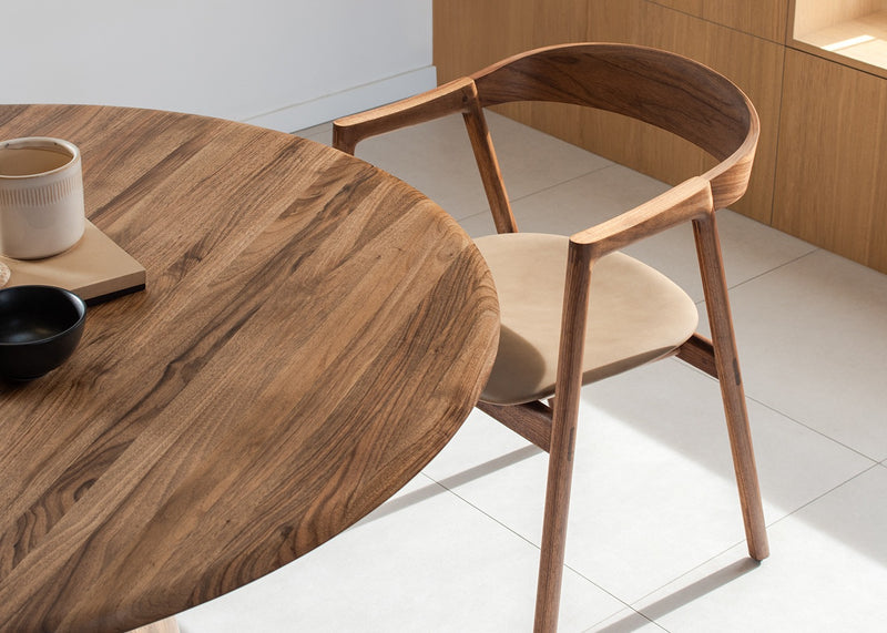 Muna Dining Chair White Oiled Oak / Dakar Leather Stone