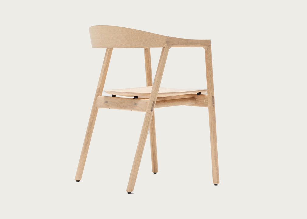 Muna Dining Chair White Oiled Oak / Dakar Leather Stone