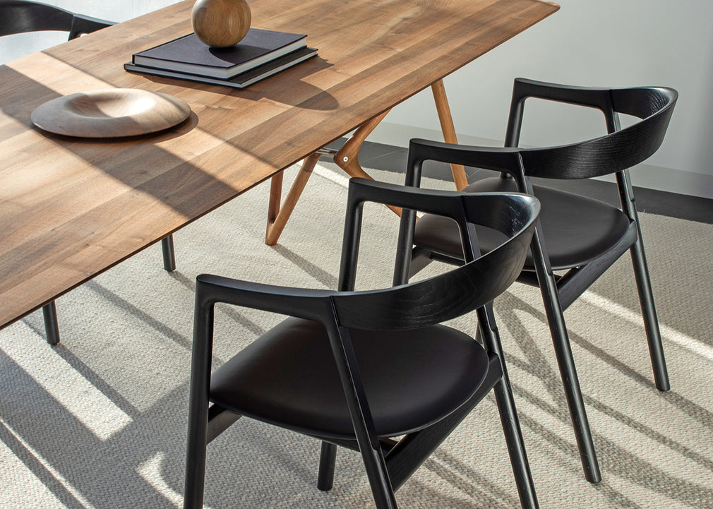 Muna Dining Chair White Oiled Oak / Dakar Leather Stone