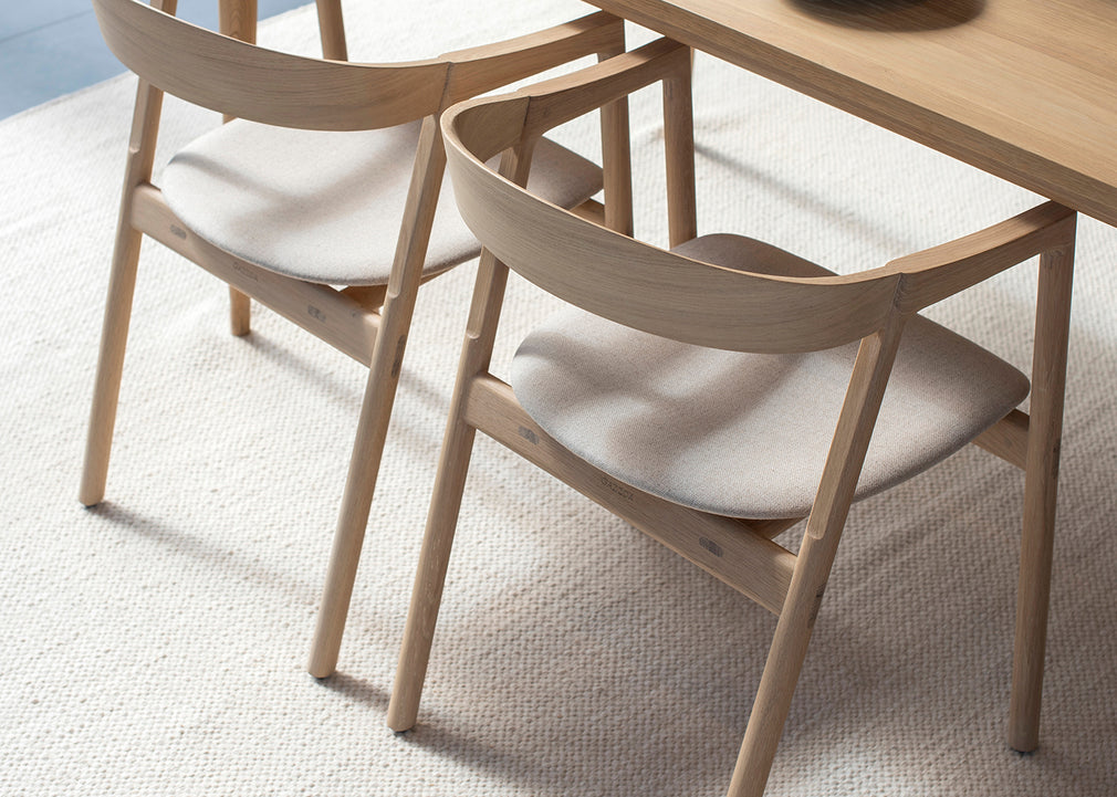 Muna Dining Chair White Oiled Oak / Dakar Leather Stone