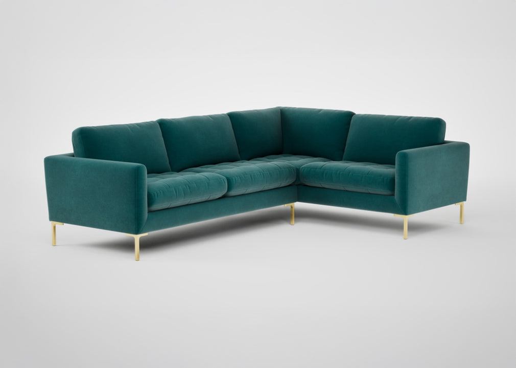 Eton Right Hand Facing Corner Sofa Boucle Fern / Black