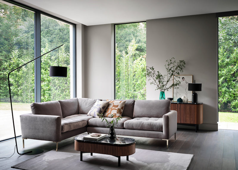 Eton Left Hand Facing Corner Sofa Boucle Fern / Black