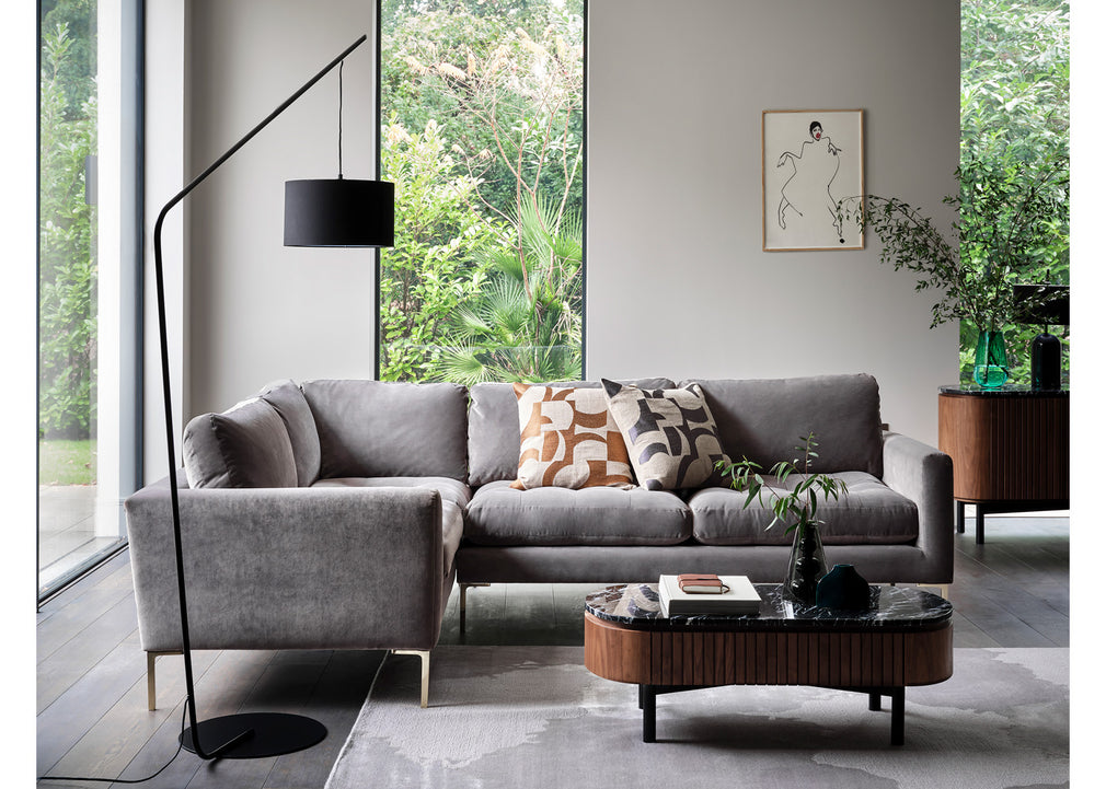 Eton Left Hand Facing Corner Sofa Boucle Fern / Black