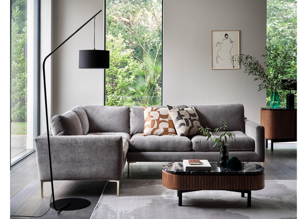 Eton Left Hand Facing Corner Sofa Boucle Fern / Black