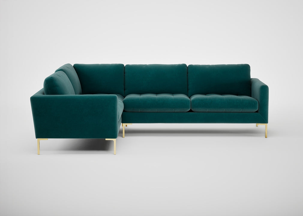 Eton Left Hand Facing Corner Sofa Boucle Fern / Black