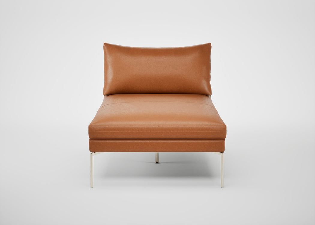 Matera Chaise Lounge Daino Leather Elephant / Black