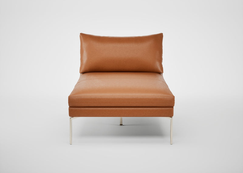 Matera Chaise Lounge Daino Leather Elephant / Black