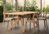 Cross Fixed Dining Table Oak