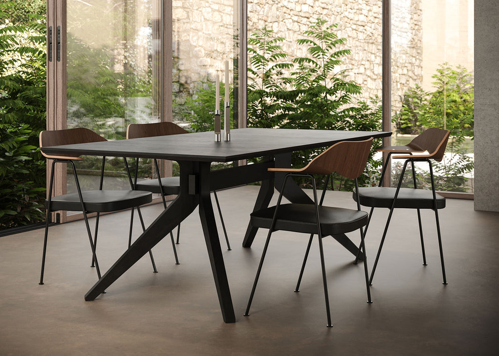 Cross Fixed Dining Table Oak