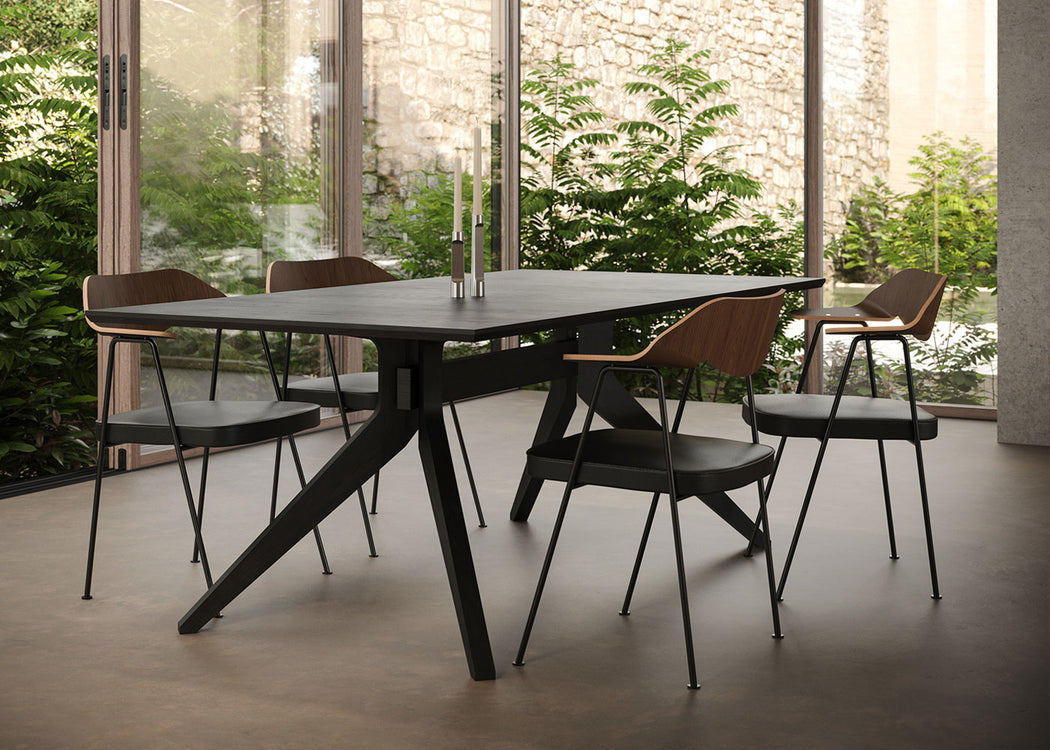 Cross Fixed Dining Table Oak