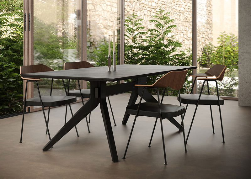 Cross Fixed Dining Table Oak
