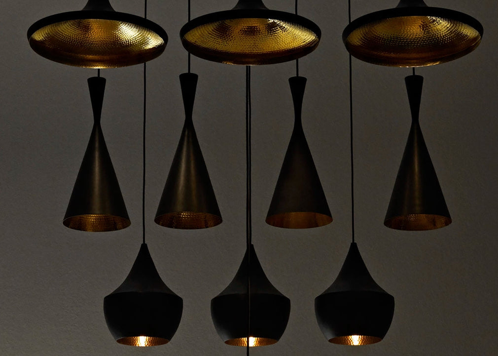 Beat LED Tall Pendants Brushed Brass