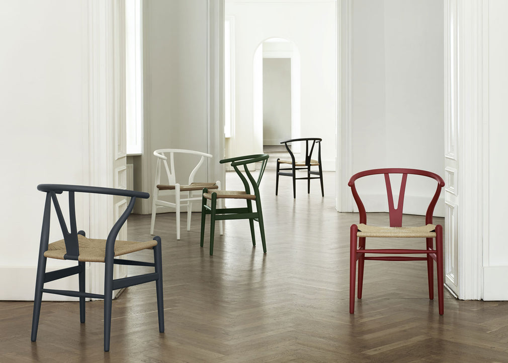CH24 Wishbone Chair in Soft Colours Soft Orange Red