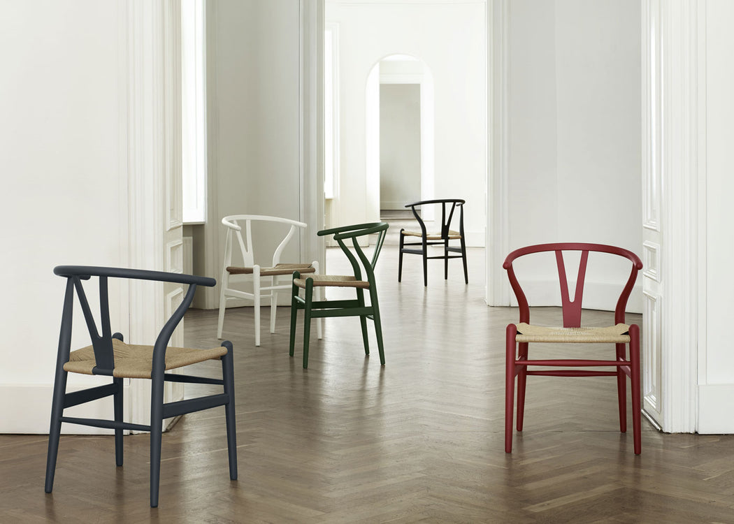 CH24 Wishbone Chair in Soft Colours Soft Orange Red