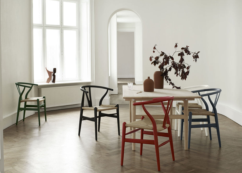 CH24 Wishbone Chair in Soft Colours Soft Orange Red