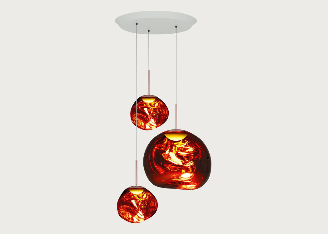 Melt Pendant System Trio Round LED Chrome