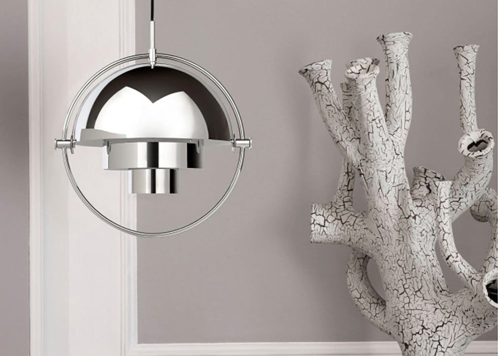 Multi-Lite Pendant Light Chrome Frame Small Chrome