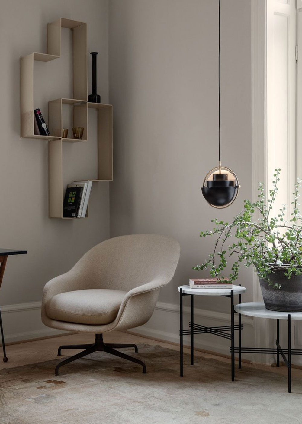 Multi-Lite Pendant Light Brass Frame Small Brass