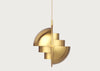 Multi-Lite Pendant Light Brass Frame Small Brass