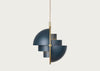 Multi-Lite Pendant Light Brass Frame Small Brass
