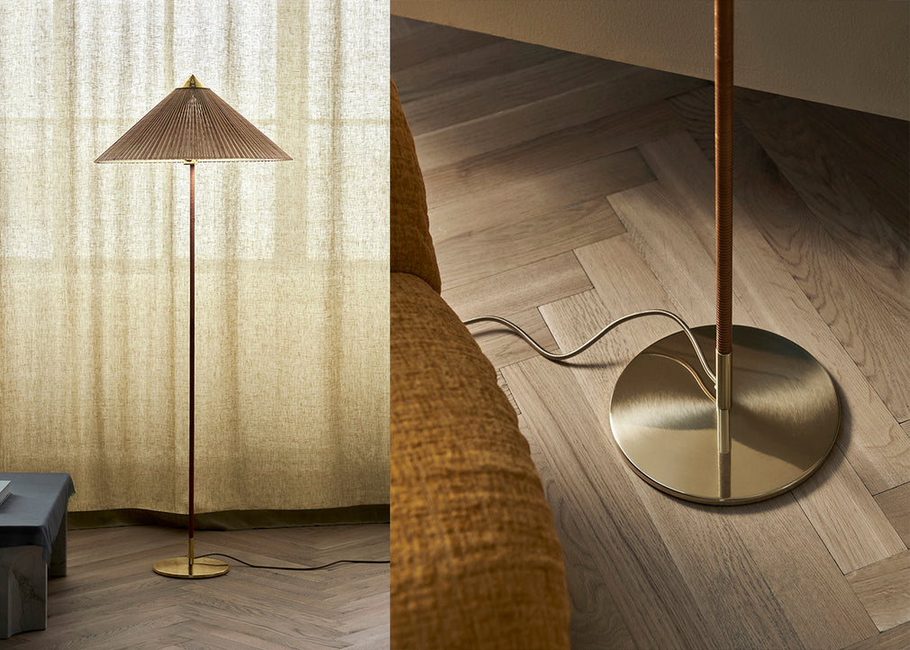 9602 Floor Lamp Brass & Canvas