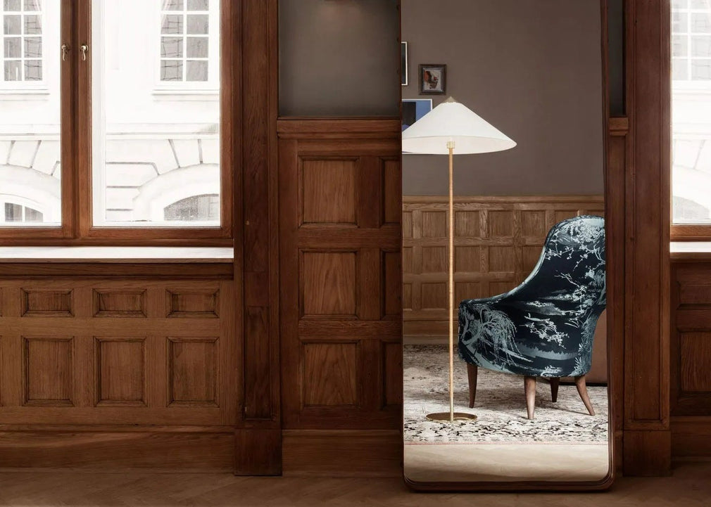 9602 Floor Lamp Brass & Canvas