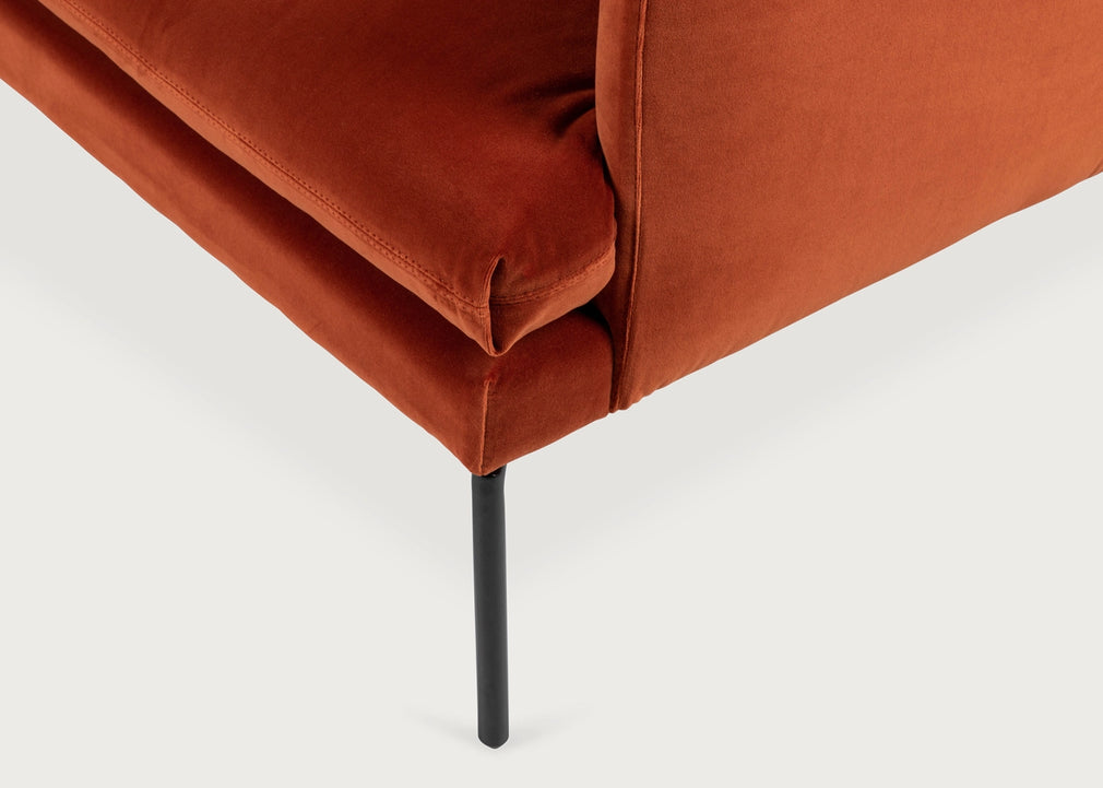 Matera Large Corner Sofa Daino Leather Elephant / Black