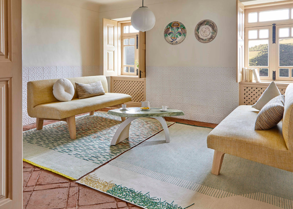 Backstitch Calm Rug Green 170cm x 240cm
