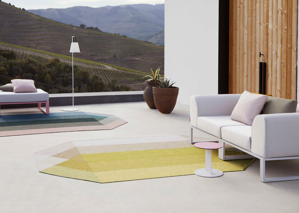 Diamond Kilim Outdoor Rug Pink Yellow 170cm x 220cm