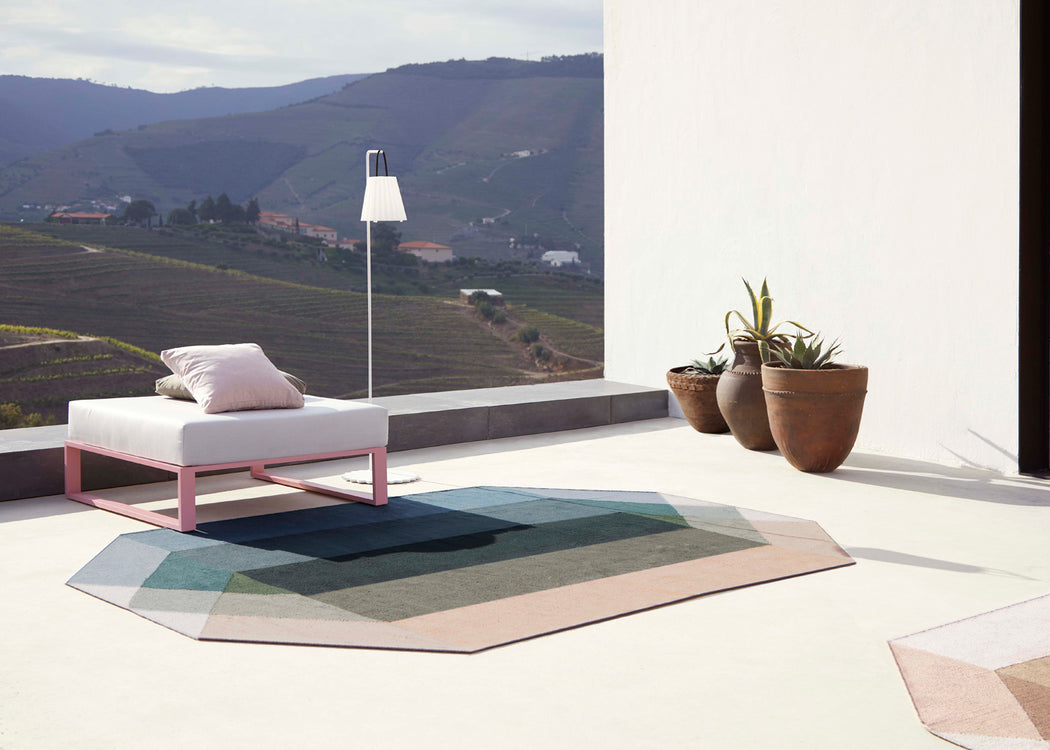 Diamond Kilim Outdoor Rug Nude Petrol 170cm x 220cm