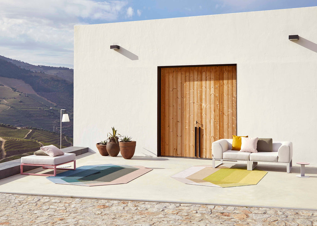 Diamond Kilim Outdoor Rug Nude Petrol 170cm x 220cm