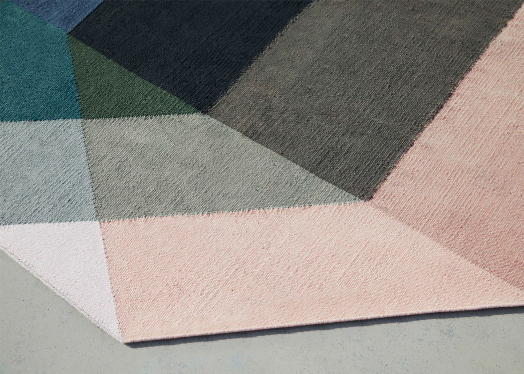 Diamond Kilim Outdoor Rug Nude Petrol 170cm x 220cm