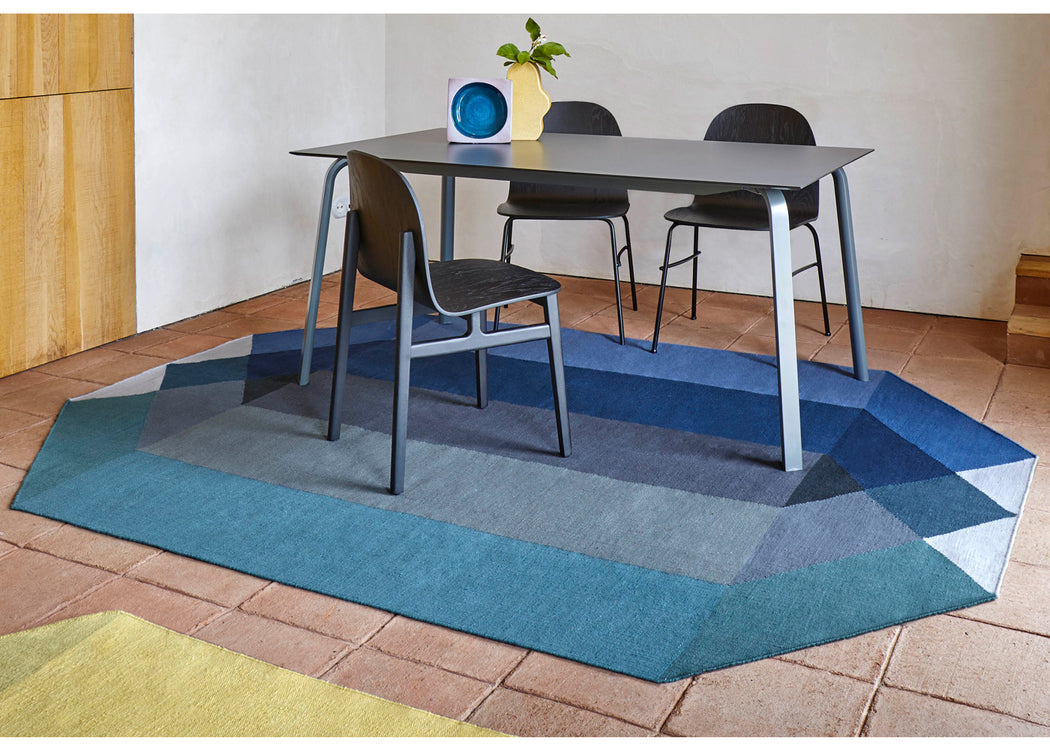 Diamond Kilim Outdoor Rug Blue Green 170cm x 220cm