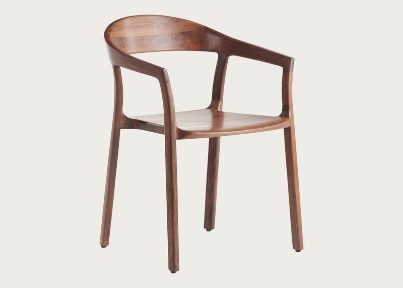 Tara Dining Chair European Walnut / No Upholstery