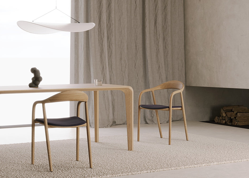 Neva Dining Chair Natural Oiled Walnut / No Upholstery